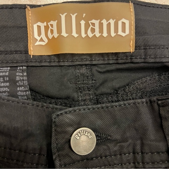 Galliano authentic black denim pants, split hem with buttons, low waist, size 27 - Picture 4 of 14